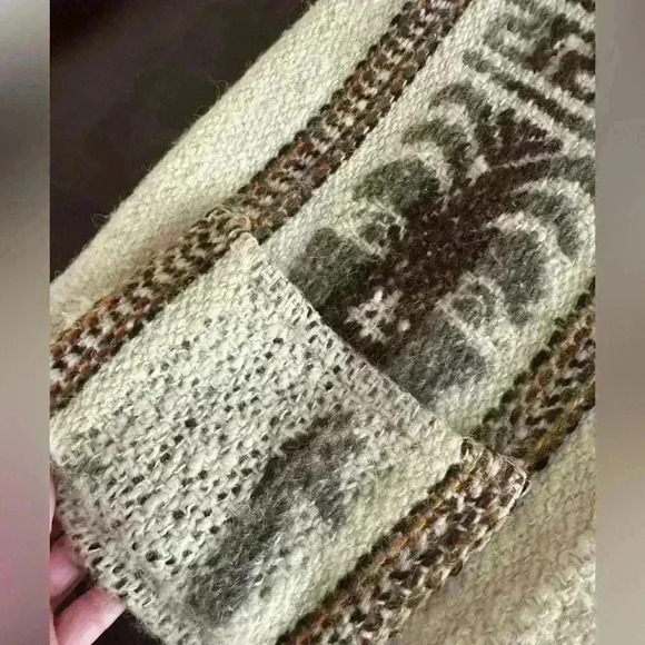 Vintage Women’s Sz L Cream Wool Button-up Jacket Alpaca Native Western Design - Picture 12 of 14